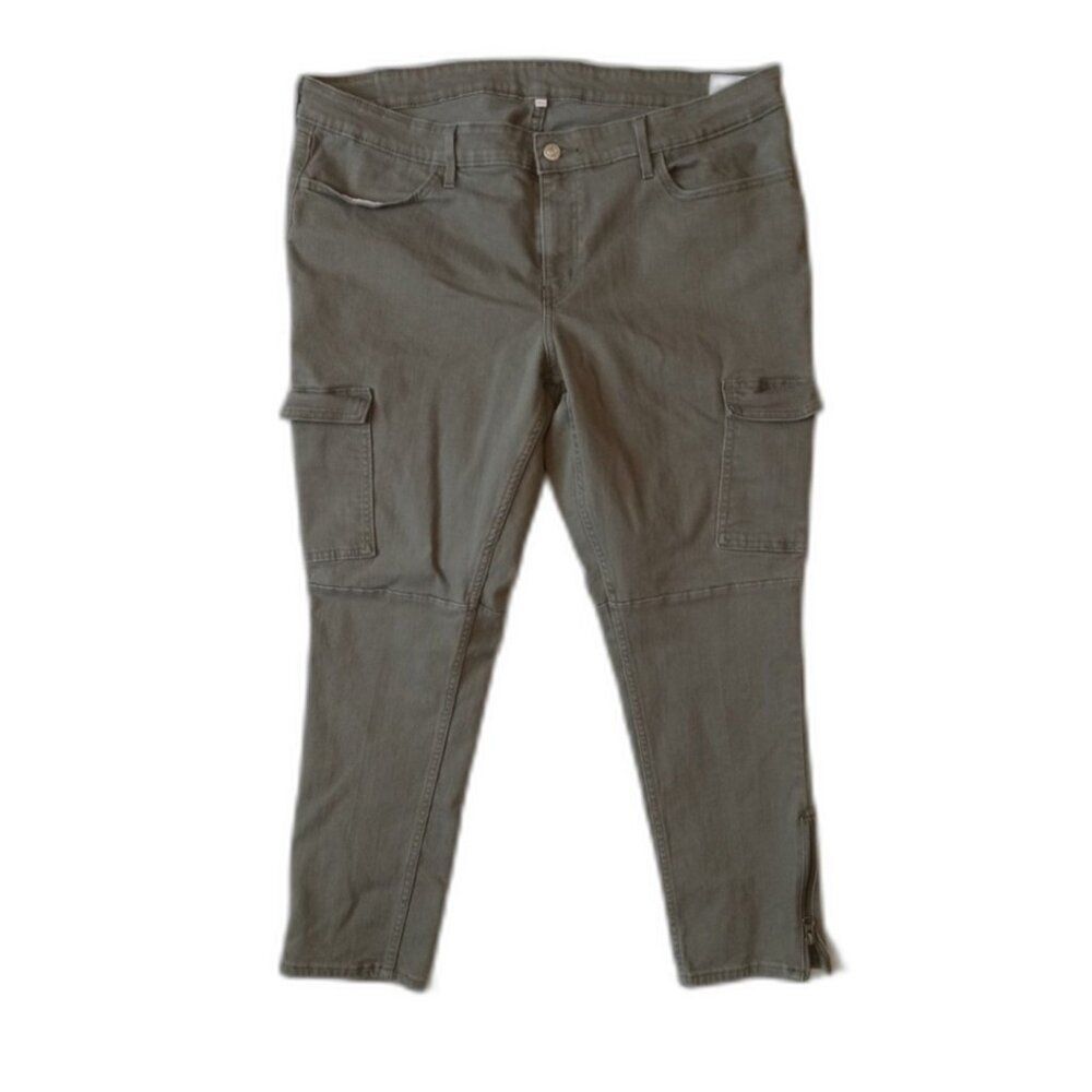 Levi's 711 Olive Green Stretch Cargo Ankle Zip Plus Size Skinny Jeans Size 34